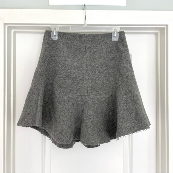 Madewell Wool Blend Gray Skirt 2 - Picture 2 of 6